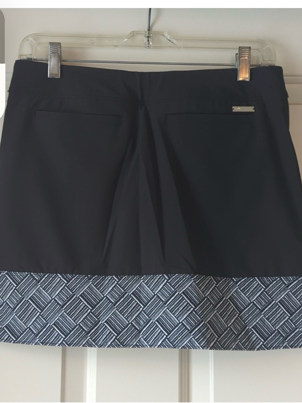 Adidas Black Golf Skort with Geometric Hem